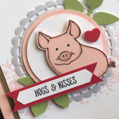 Hogs & kisses card using This Little Piggy stamp by Stampin' Up!