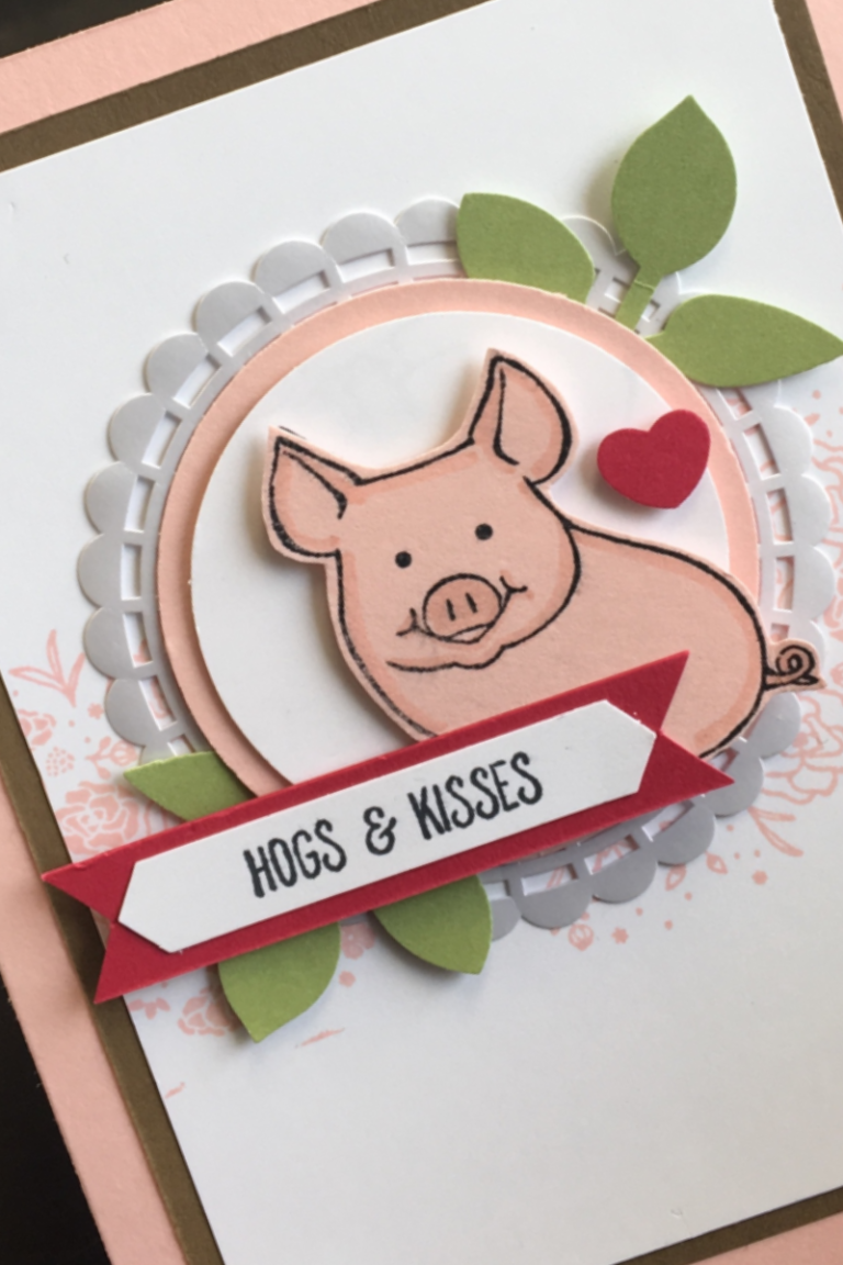 Hogs & kisses card using This Little Piggy stamp by Stampin' Up!