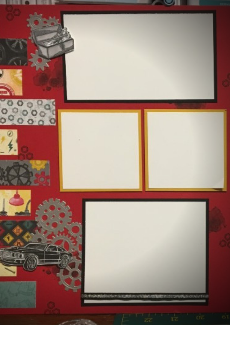 Geared Up Garage Scrapbook layout