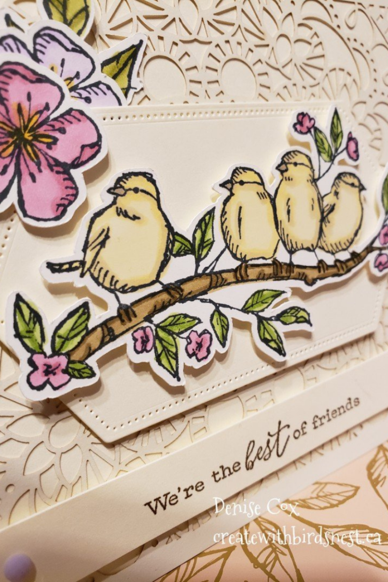 Free As A Bird stamp set used to make a Best of Friends card