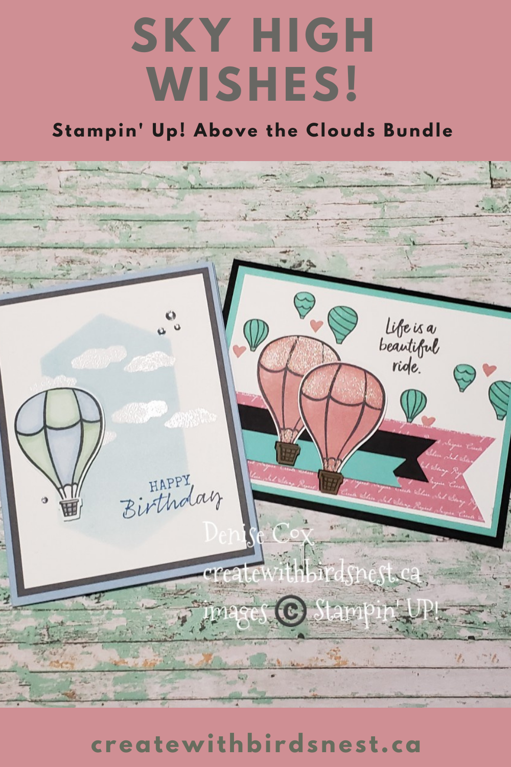 Stampin' Up! Above the Clouds Cards via @denise34
