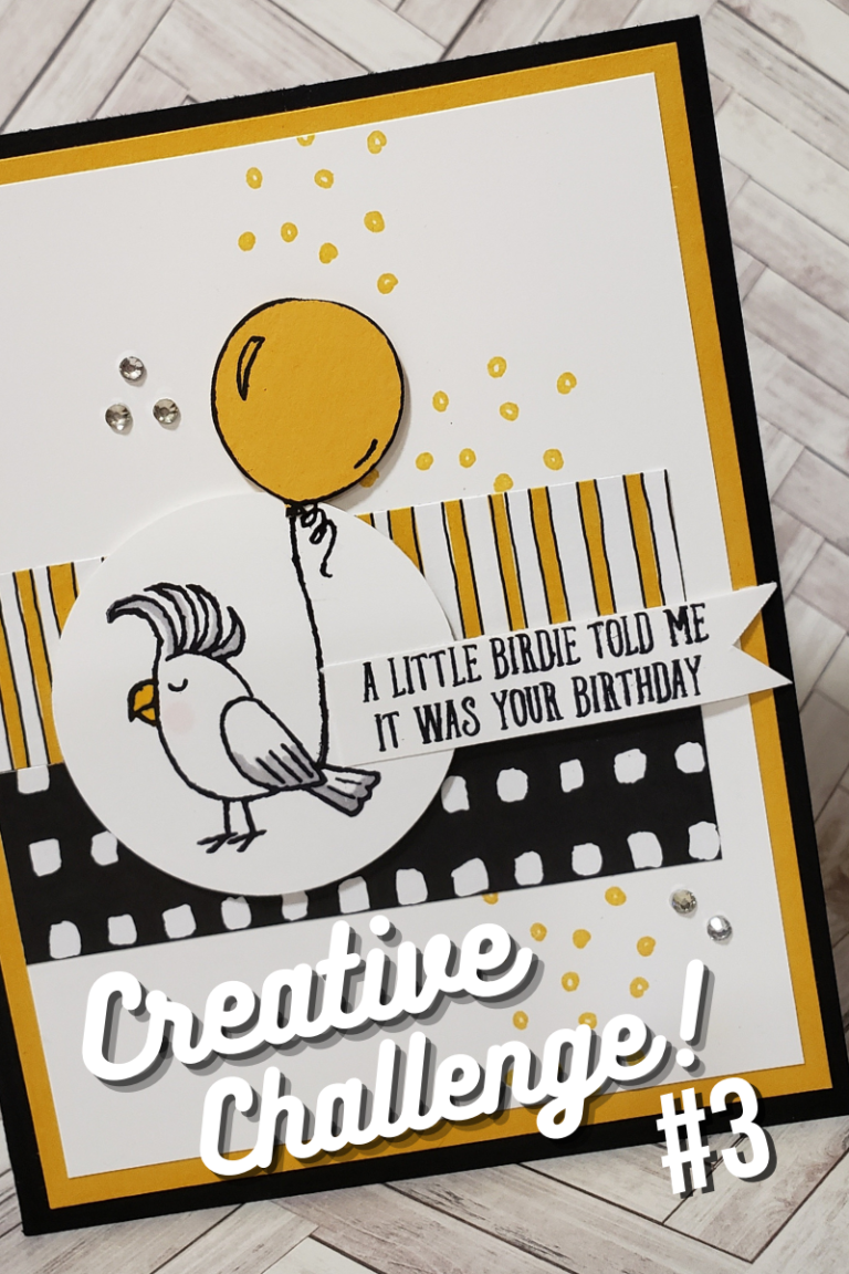card with bird and balloon for creative challenge #3 bird theme