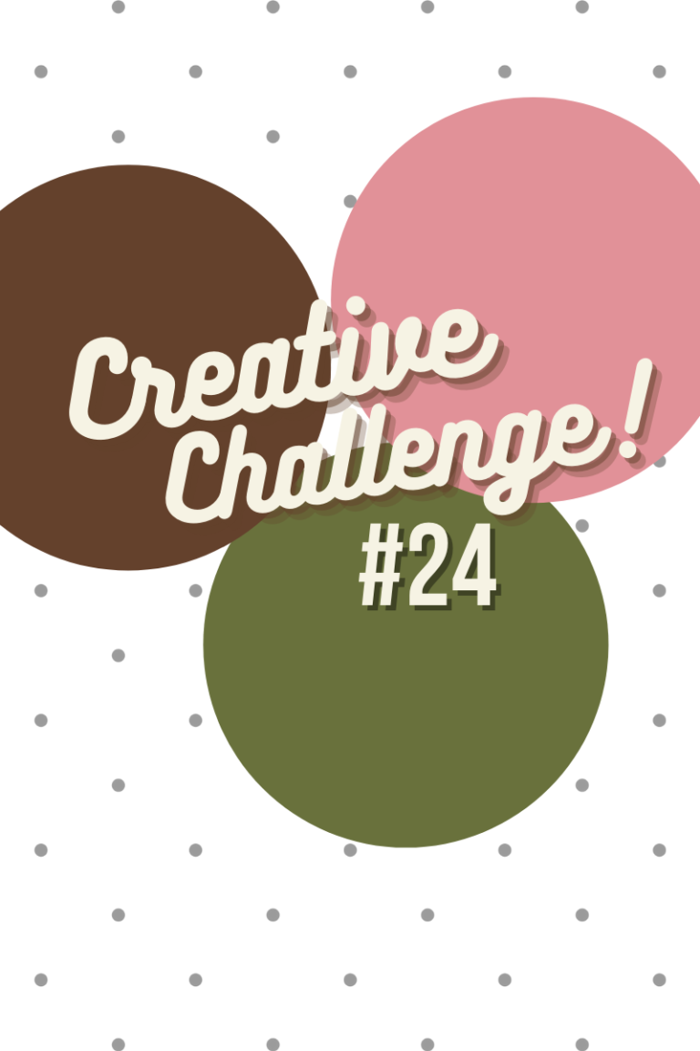 Early Espresso, Mossy Meadow and Rococo Rose coloured circles used to display the colour theme for Creative Challenge #24