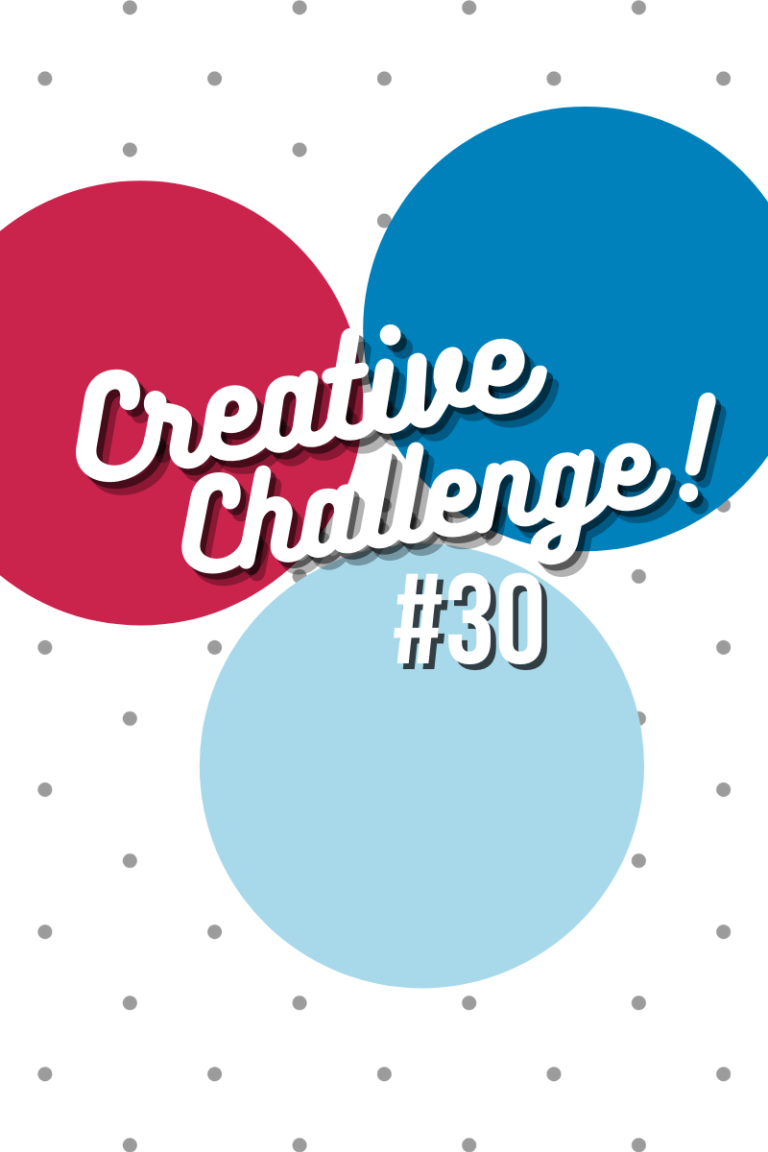 Real Read, Pacific Point and Balmy Bluecoloured circles used to display the colour theme for Creative Challenge #30