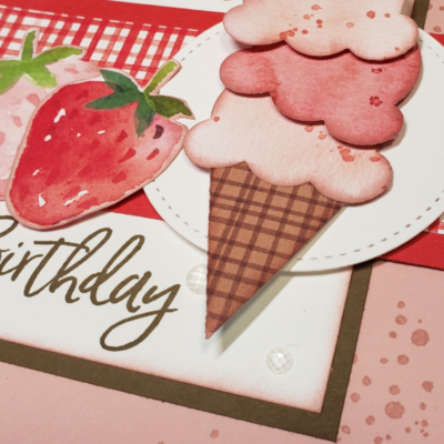 Image showing a birthday card made with Stampin' Up! Sweet Ice Cream bundle