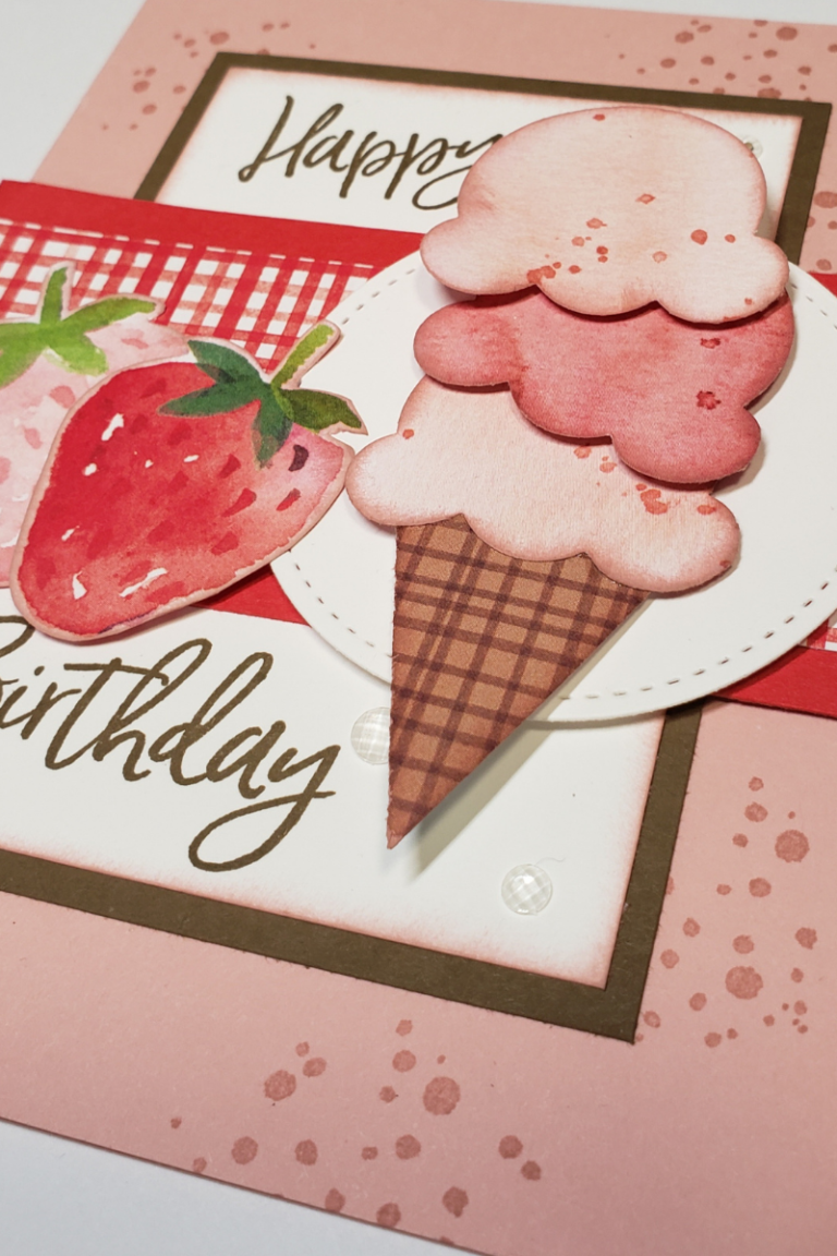 Image showing a birthday card made with Stampin' Up! Sweet Ice Cream bundle