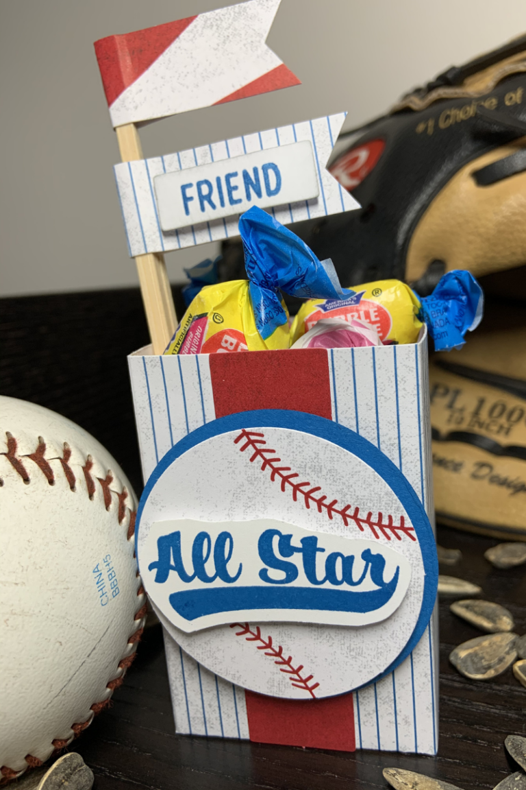 Baseball fan gift box made as an alternate project with the Batter Up Paper Pumpkin kit
