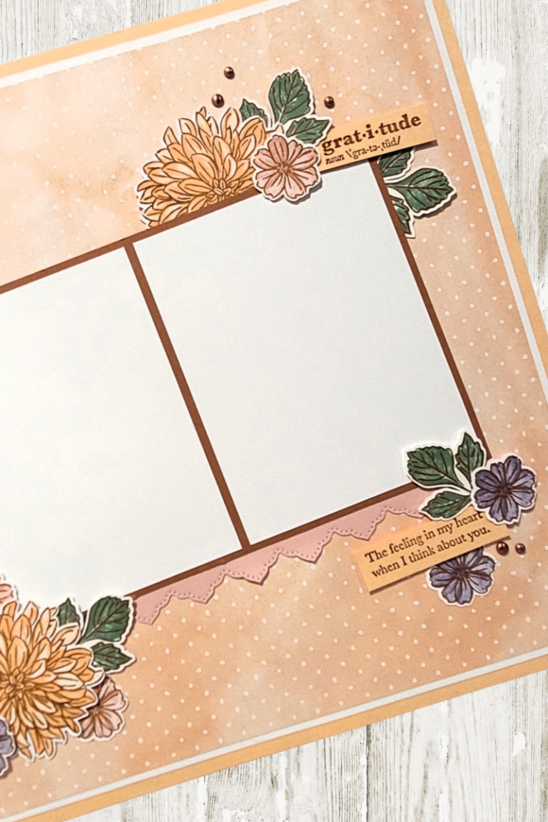 Delicate Dahlias Scrapbook Layout