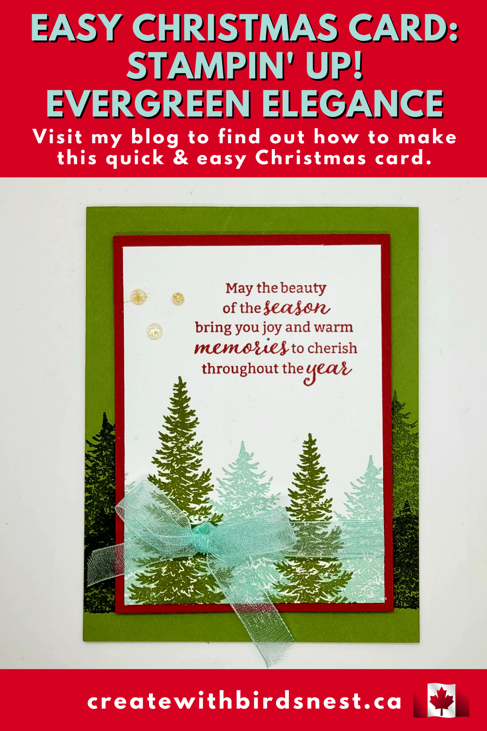 Easy Christmas Card with Evergreen Elegance via @denise34