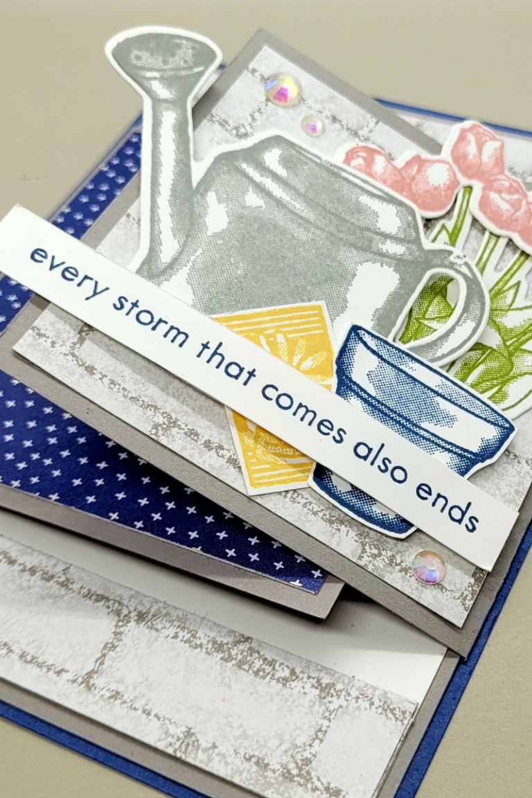 Flowering Rain Boots Double Flap Fun-Fold Card