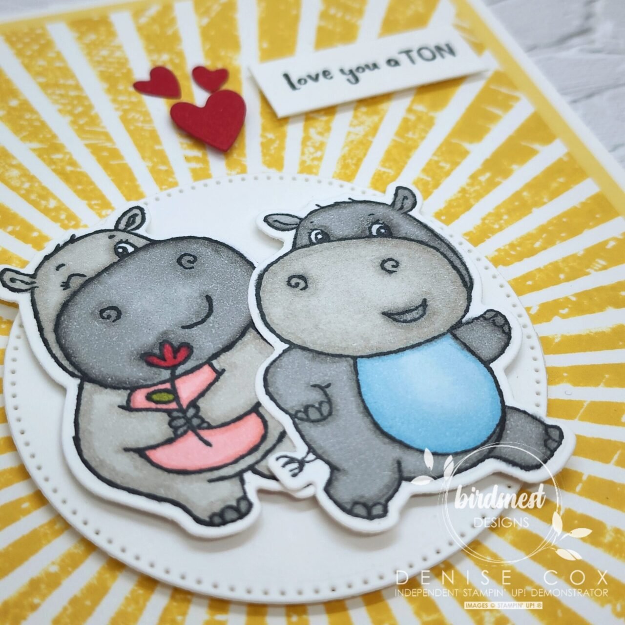 Fun Hippest Hippos Card • Birdsnest Designs | Denise Cox