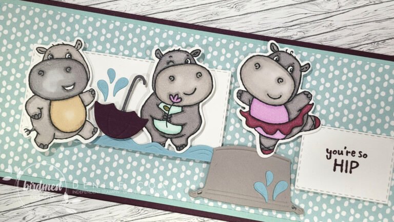 Hippest Hippos Stampin Up Slimline Card