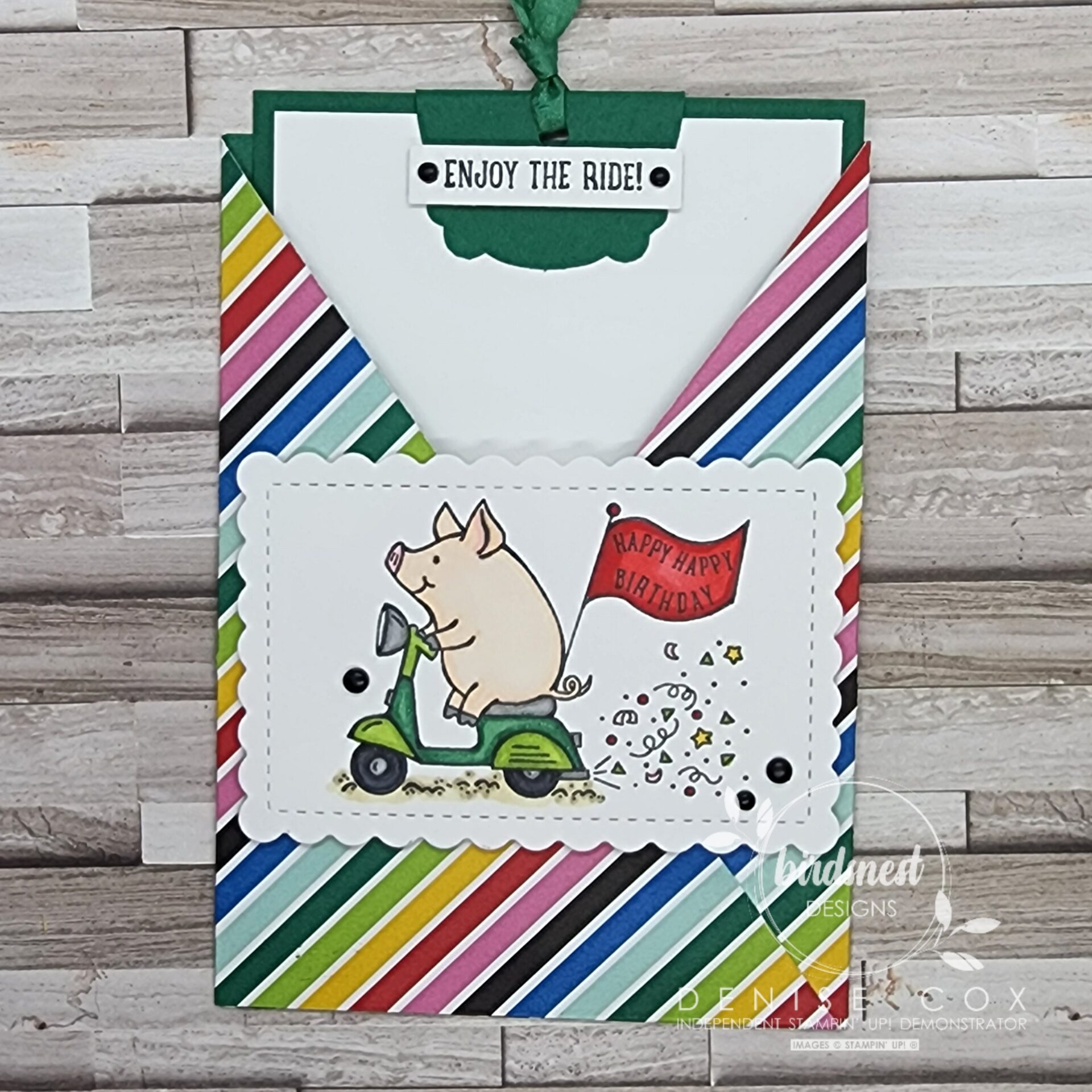 Stampin' Up! This Birthday Piggy Stamp Set Pocket Fold Card