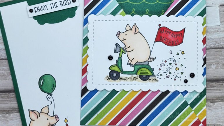This Birthday Piggy Pocket Fold Card