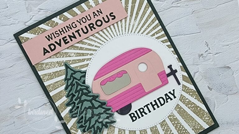 Adventurous Birthday Card made with Stampin Up Tree Lot Dies