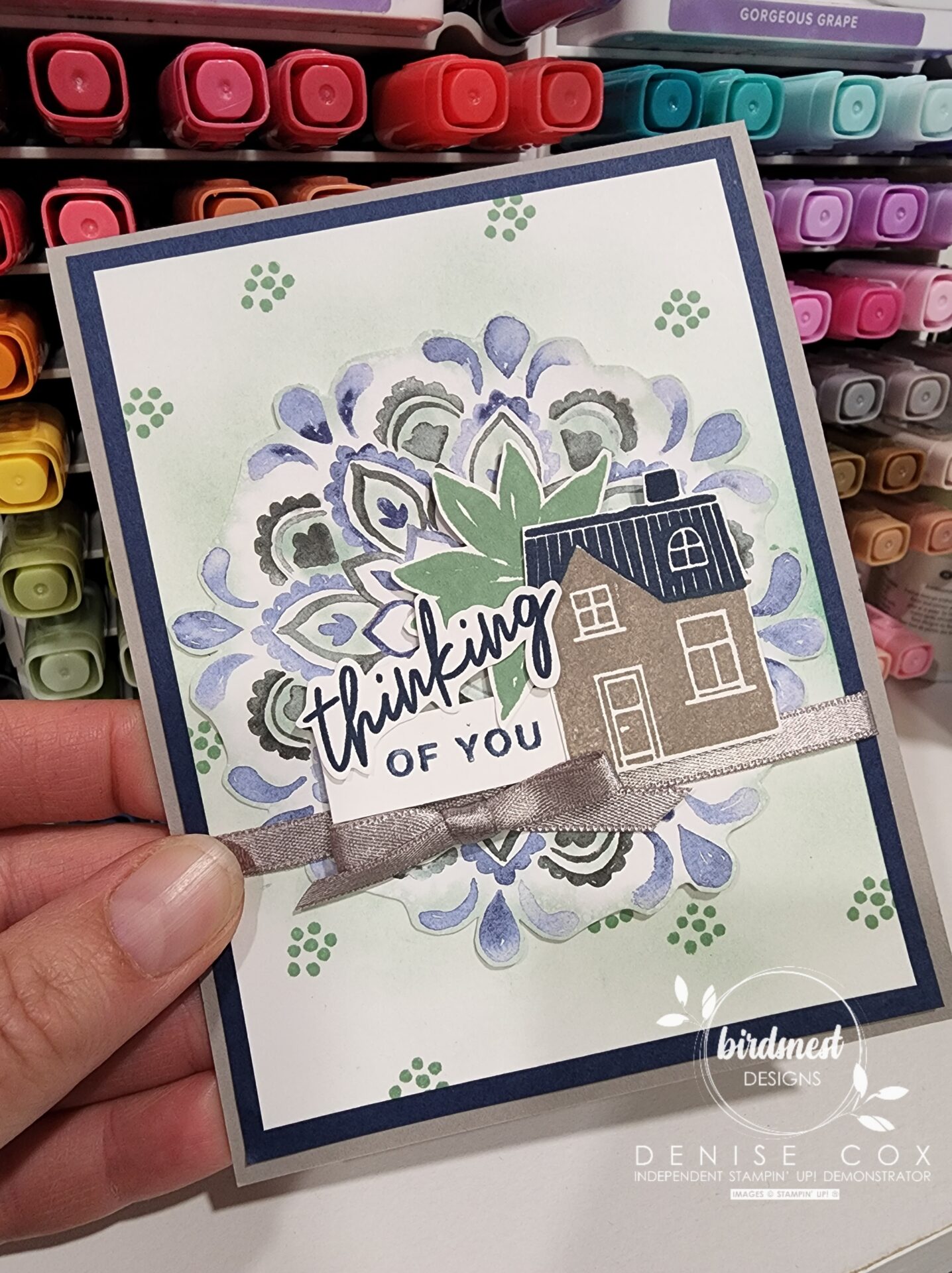 Thinking of You Card stamped with Ringed of Nature stamp set by Stampin' Up!