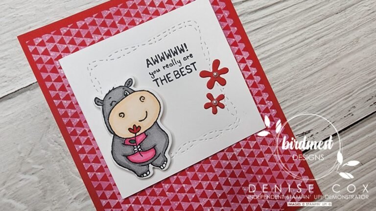 Fun Fold card created with Stampin' Up! Hippest Hippos stamps and coordinating Hippo Dies