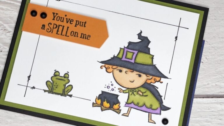 Halloween card made with Stampin' Up! Best Witches stamp set and a black Stampin' Write marker to draw the border