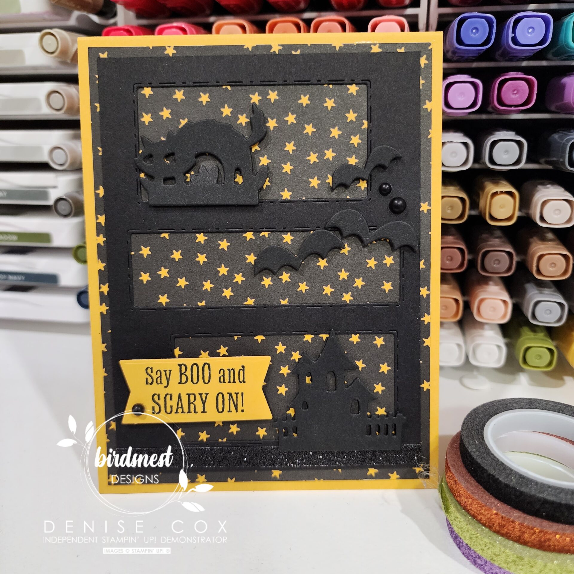 Quick and easy Halloween card made with Stampin Up Scary Silhouettes dies part of the Scary Cute bundle