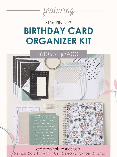 Stampin Up Birthday Card Organizer Kit 