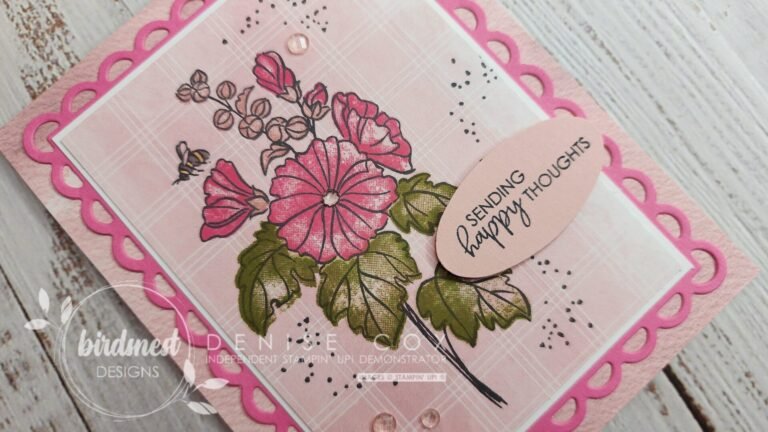 Stampin Up Beautifully Happy get well card in shades of pink