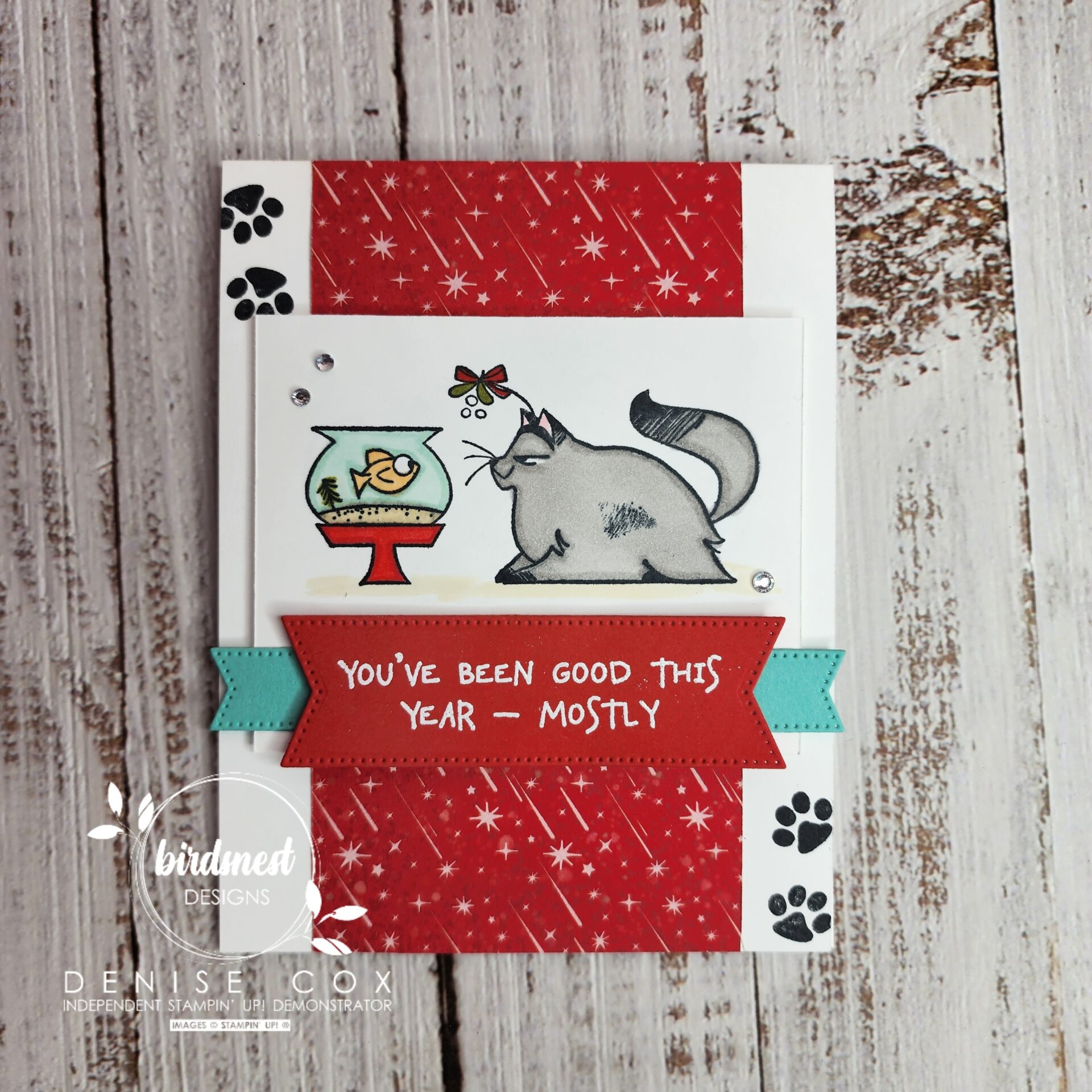 Christmas card made with Stampin' Up! North Pole Mischief stamp set