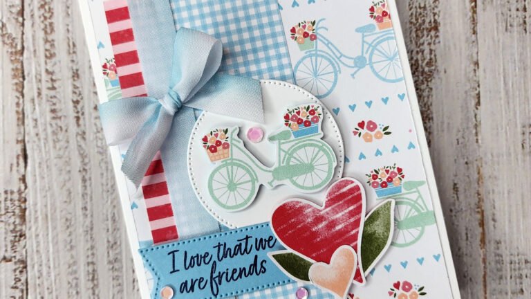 Close up of the front of the Country Floral Lane friendship card