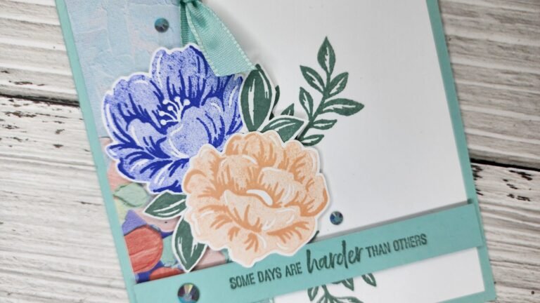 Close up Photo of the Stampin' Up! Two-Tone Flora card