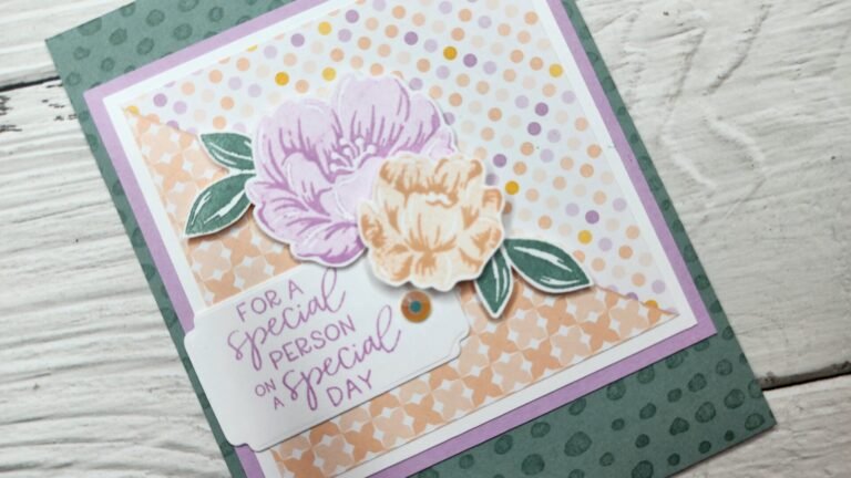 Two Tone Flora & Framed Florets Birthday Card