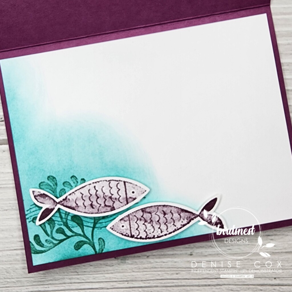 Photo of the inside of the Stampin' Up! A Fish & A Wish easel card