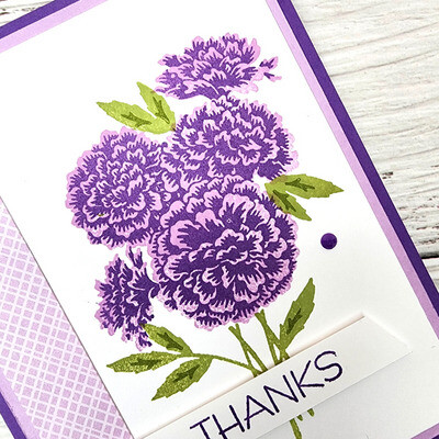 Close up photo of the Stampin' Up! Marigold Moments thank you card