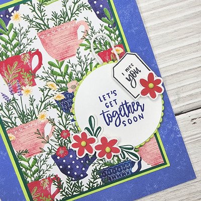 Close up photo of the Stampin' Up! Tea Boutique card