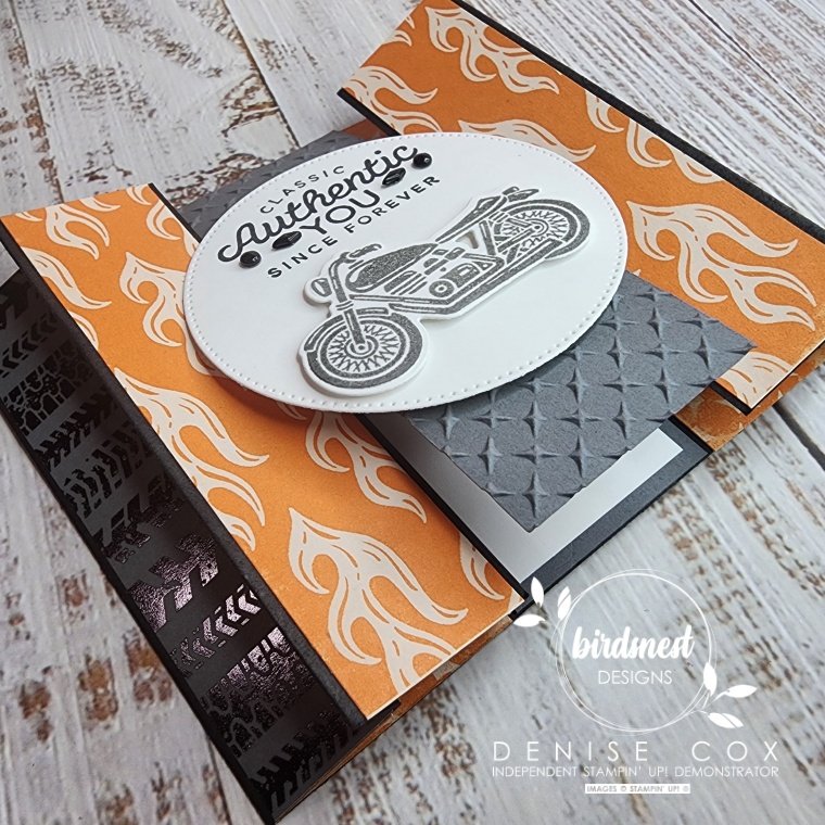 Close up photo of the Stampin' Up! Ready To Ride Double Fun Fold card