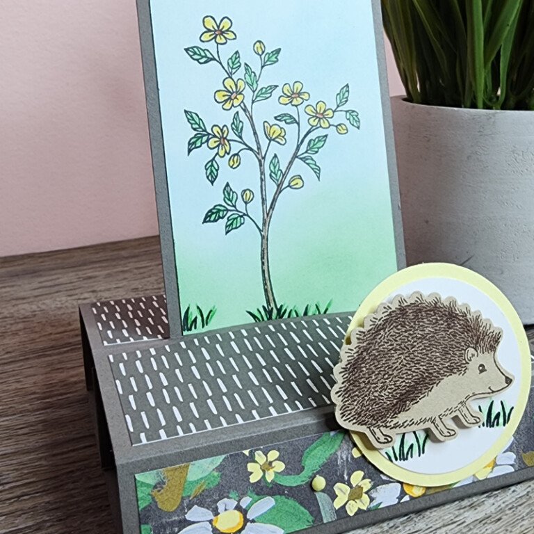 Free Standing Pop Up Happy Hedgehogs Card