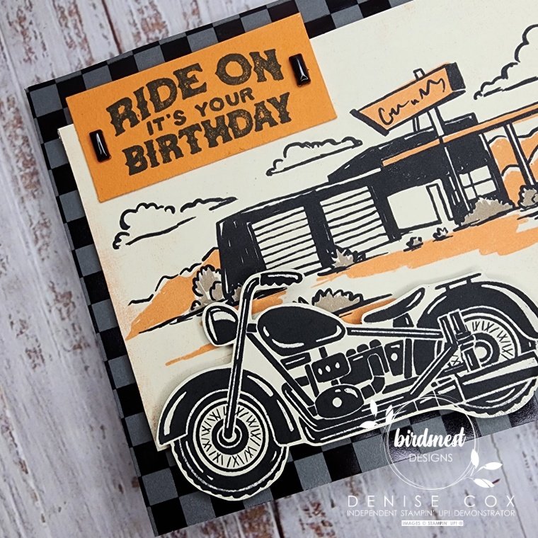 Close up photo of the Stampin' Up! Ready To Ride birthday card