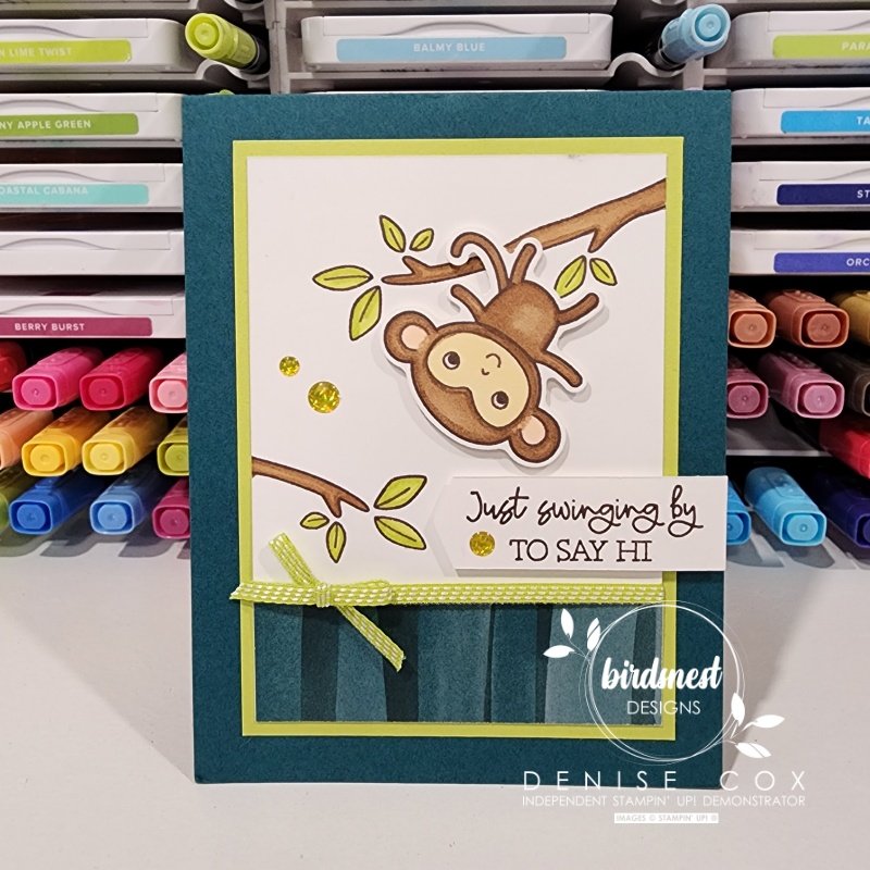 Photo showing the Stampin' Up! Little Monkey card front