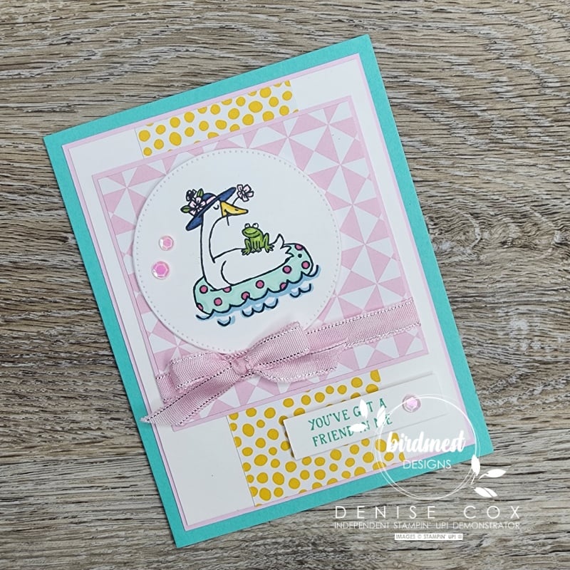 Photo of the Stampin' Up! Silly Goose card made with the weekly sketch challenge