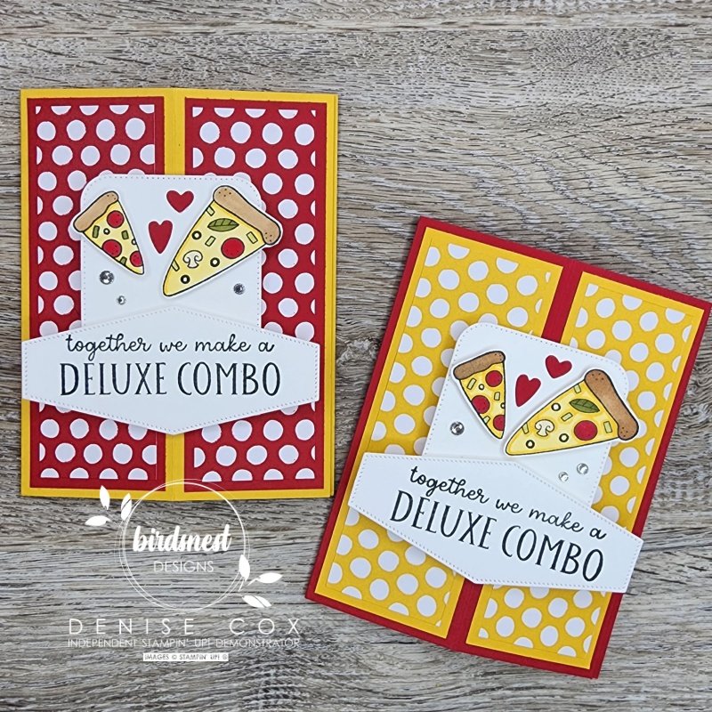 Photo showing the fronts of two Stampin' Up! Supremely Awesome fun fold cards