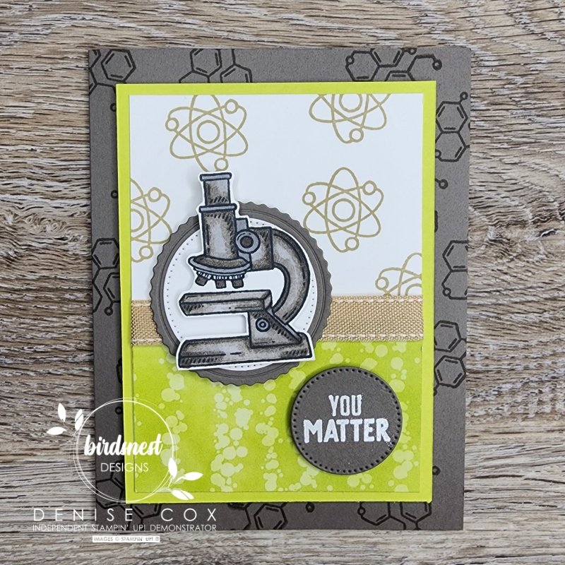 Close up photo of the Stampin' Up! It's A Science card front