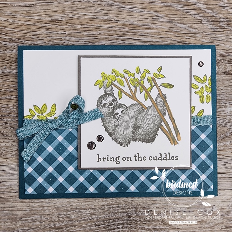 Stampin' Up! Sweet & Precious sloth baby card 
