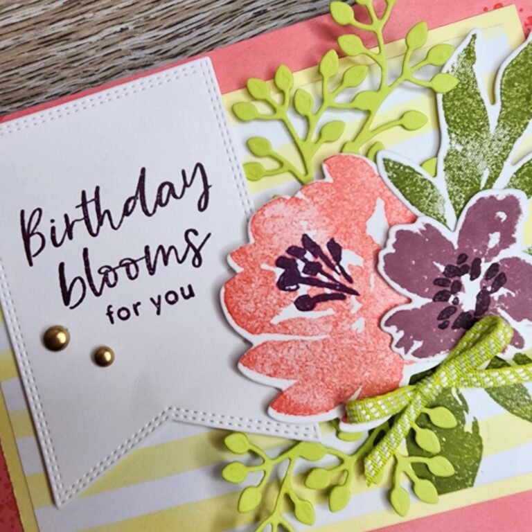 Textured Floral Sketch Challenge Card