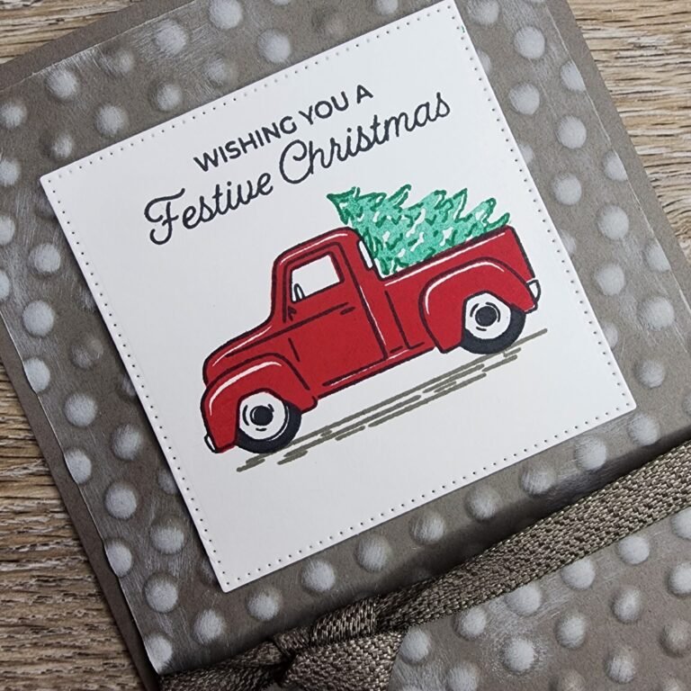 Simple Trucking Along Christmas Card