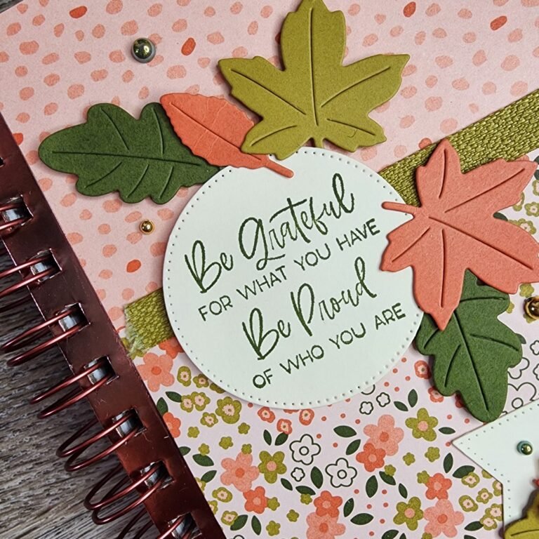 Close up of the sentiment on the front cover