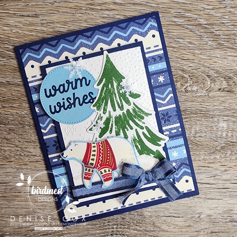 Close up photo of the front of the Beary Cute winter card