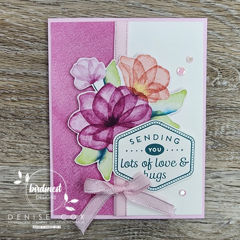 Close up photo of the front of the Heartfelt Hexagon sympathy card