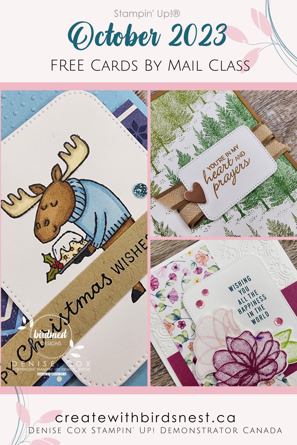 October Cards By Mail Free Class • Birdsnest Designs | Denise Cox