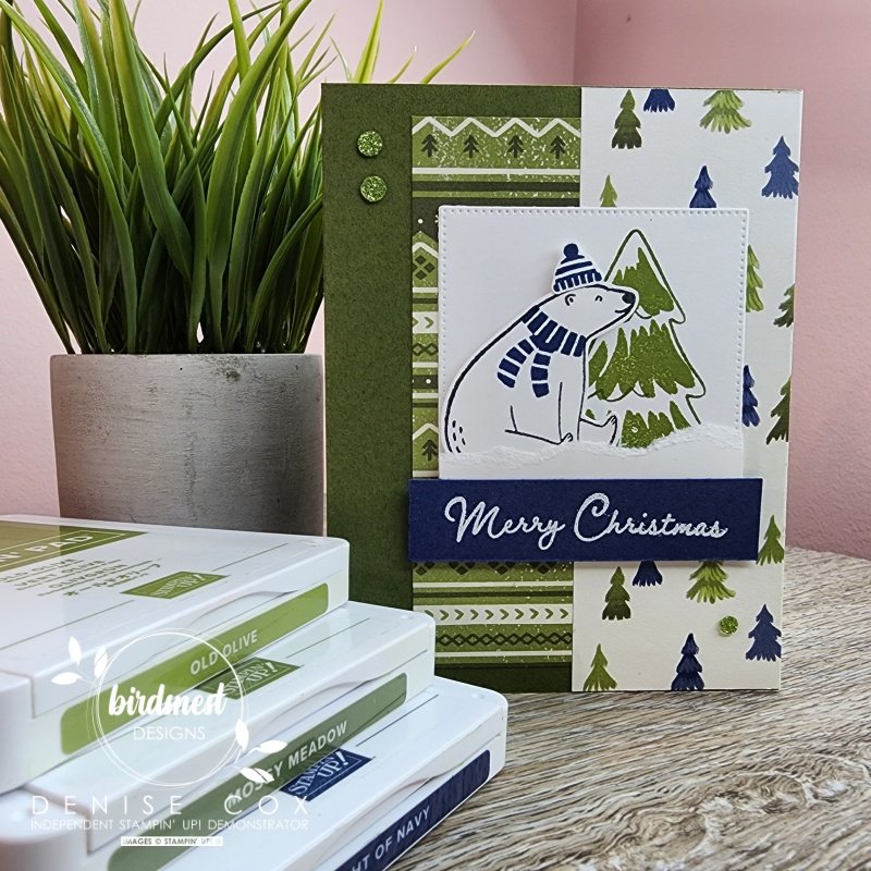 Photo of Beary Cute Christmas Card with ink pads in front