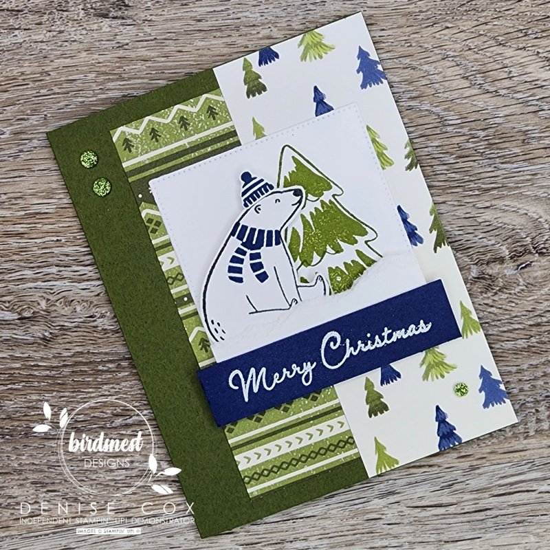 Close up photo of the Beary Cute Christmas card