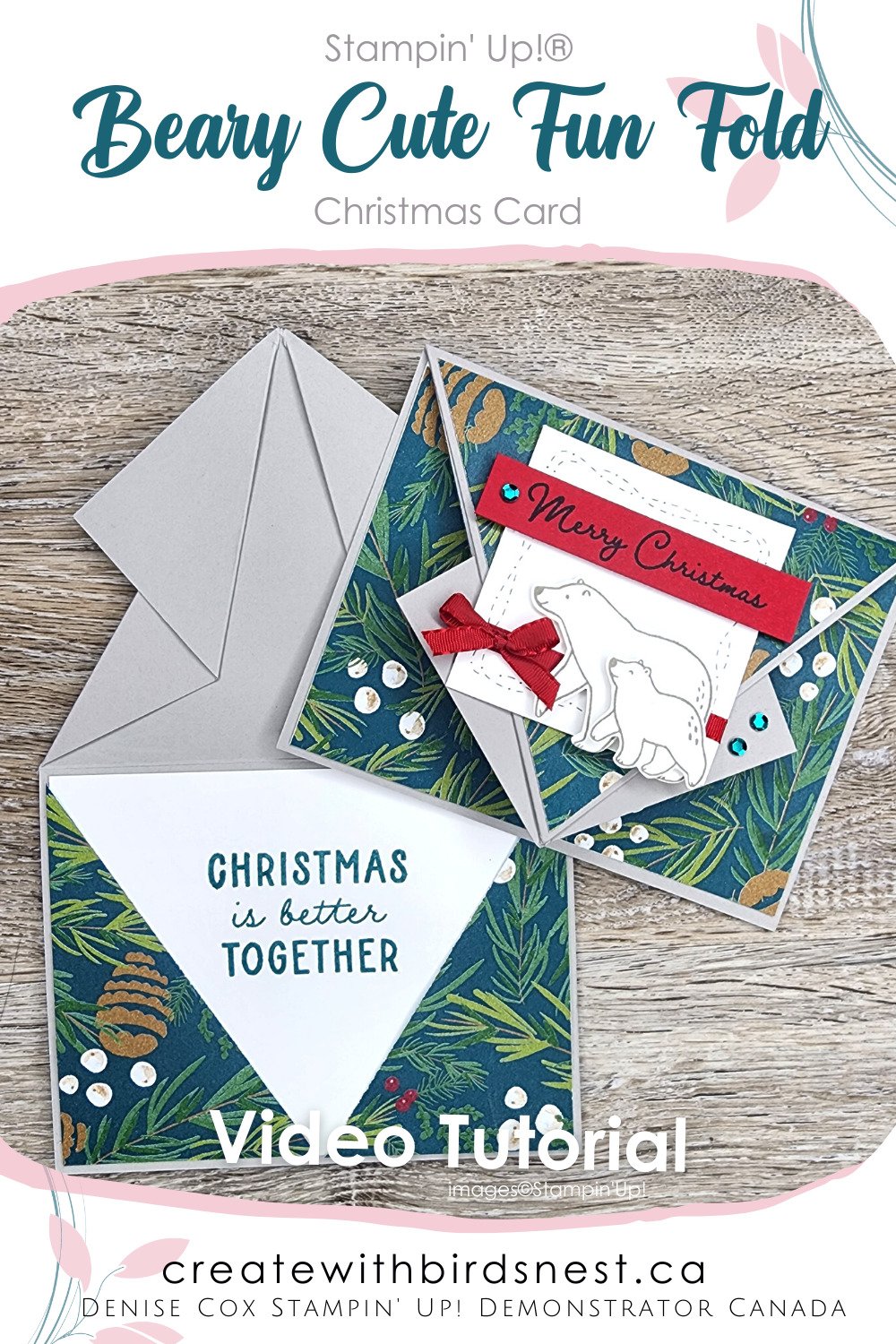 Beary Cute Arrow Fold Card via @denise34