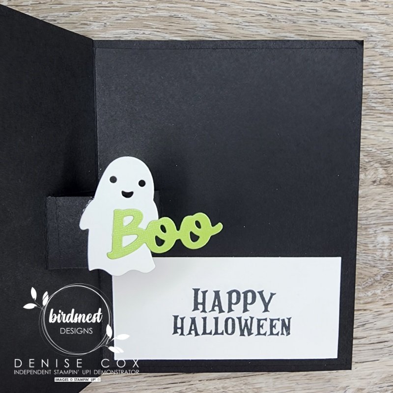 Photo showing the inside of the Stampin' Up! Tricks & Treats pop out card